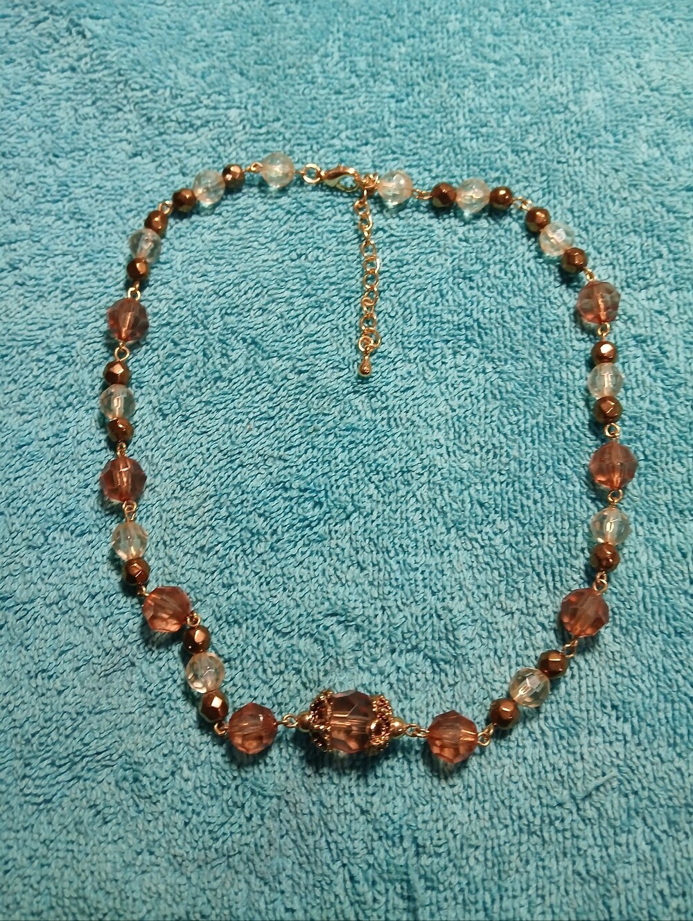 Gold-Tone Amber Crystal Beaded Necklace - Women Jewelry
